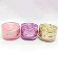 5G 10G en stock listo para enviar un diseño nuevo de diseño rosa recipiente de plástico vacío jarra de crema acrílica para envases de cuidado de la piel